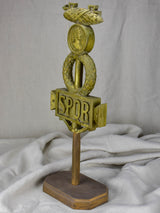 SPQR Roman emblem mounted on wooden base