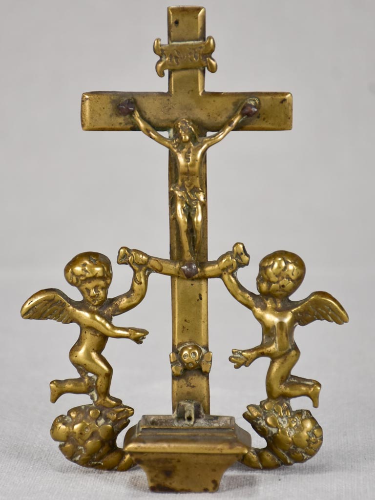 Louis XIV bronze benetier for holy water 6¾"