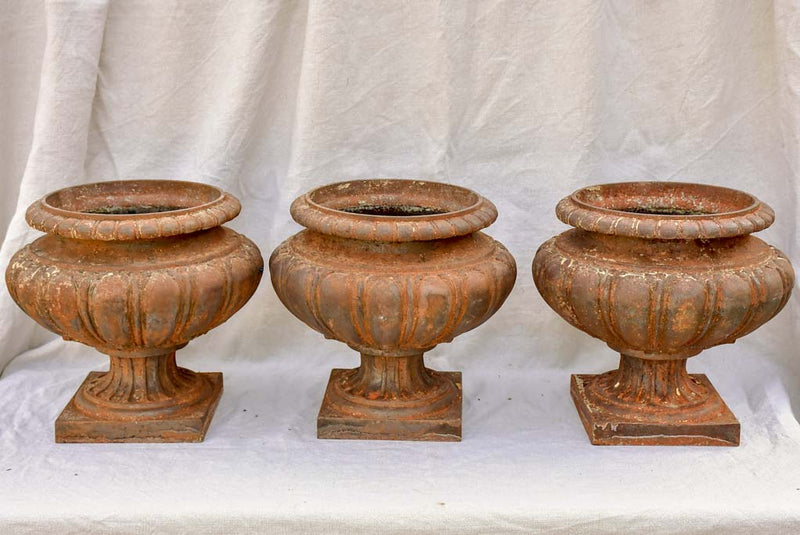 Three early 20th Century cast iron French garden planters