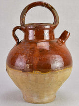 Early twentieth century French water pitcher with brown glaze 11¾"