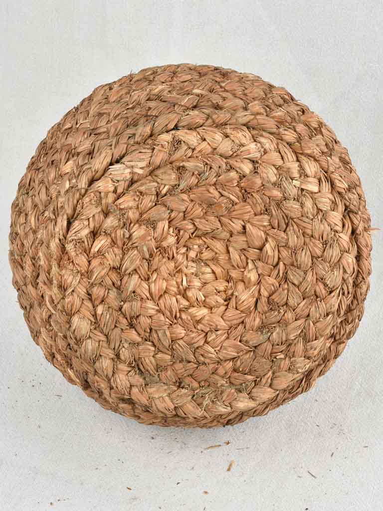 Medium demijohn bottle in woven straw basket 13¾"