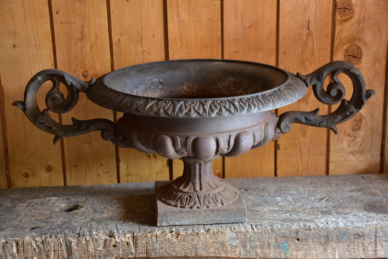Large cast iron French garden urn – 19th century