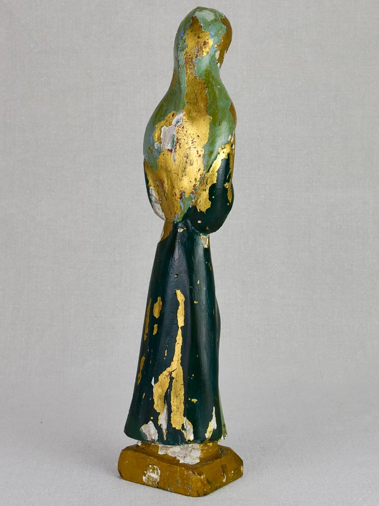 19th Century carved poly-chrome statue of the Virgin Mary 15¾"