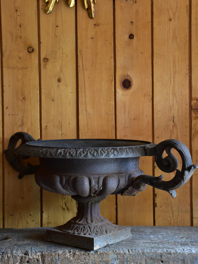 Large cast iron French garden urn – 19th century