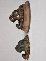 Preserved age-consistent lion bronze door knockers