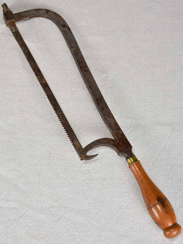 Authentic antique French military surgical saw