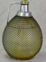 Mid century wine demijohn in mesh from Savoy 9""
