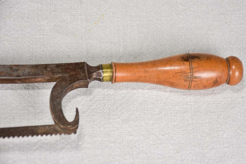 Antique French military surgical saw