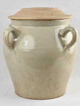 Large Stoneware Pot with lid (4 Handles) 22"