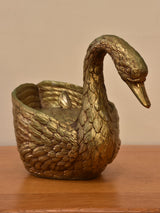 Gold Mauro Manetti Swan ice bucket - 1970's Florence