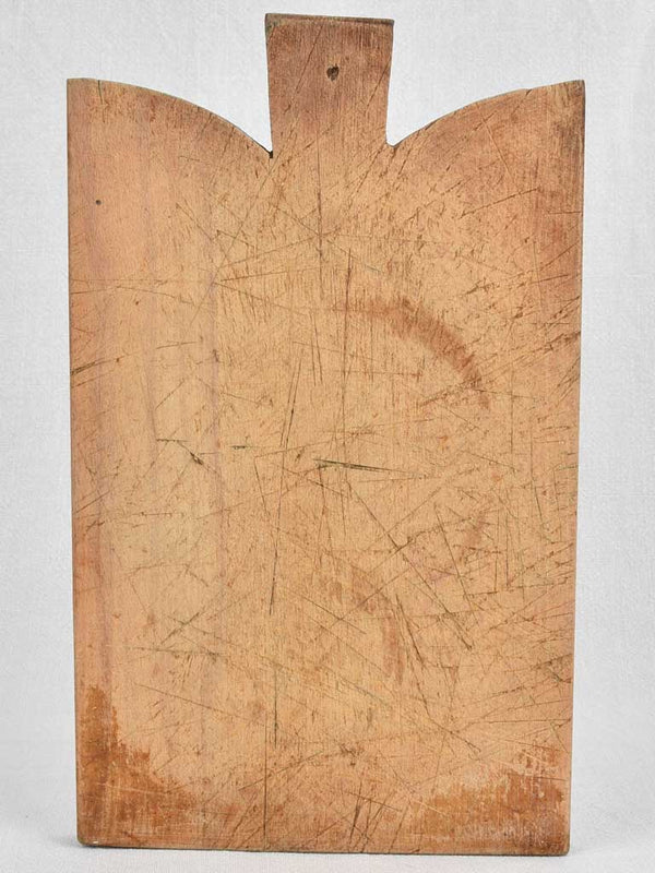 Antique French cutting board with round shoulders 9" x 15"