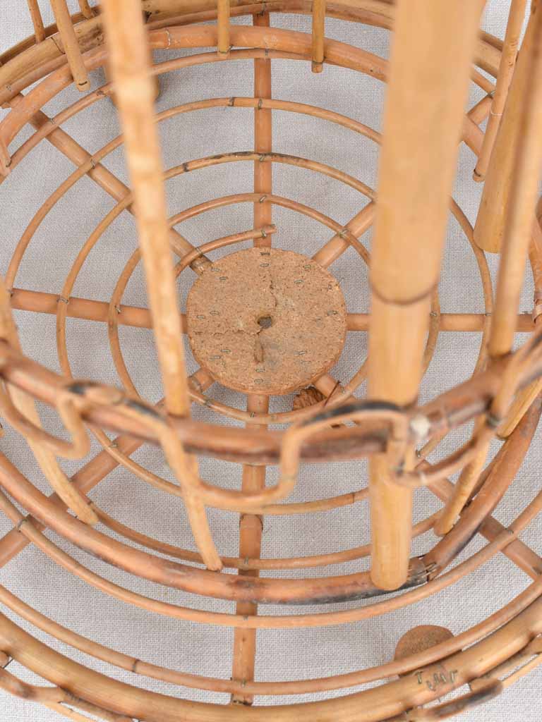 Vintage rattan sculpture of a windmill 26½"