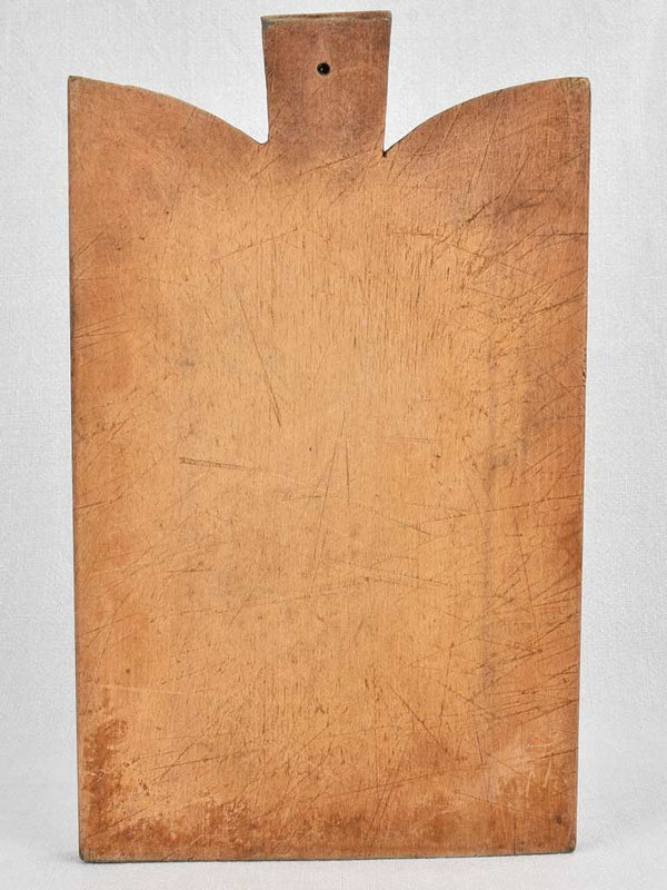 Antique French cutting board with round shoulders 9" x 15"