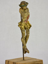 18th Century wooden sculpture of Jesus Christ on wooden support 8¾"