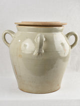 Large Stoneware Pot with lid (4 Handles) 22"