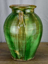 Antique French olive jar with green glaze - Anduze 19"