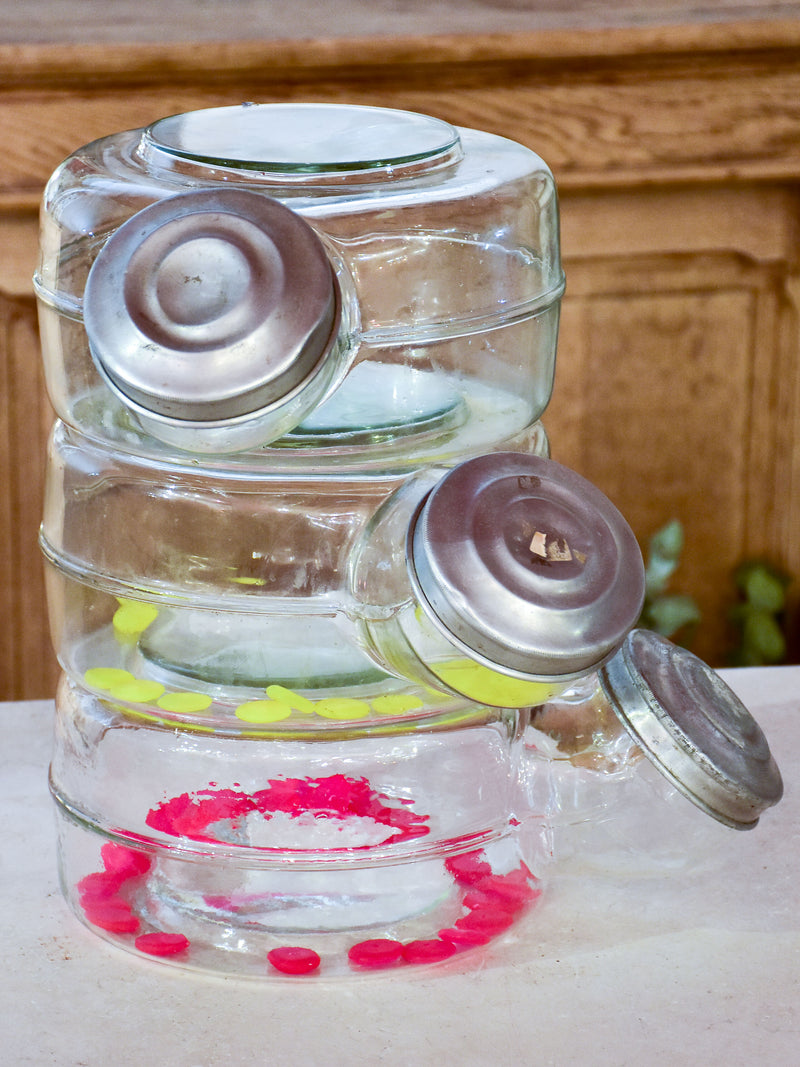 Lot of three 19th century lolly-shop canisters