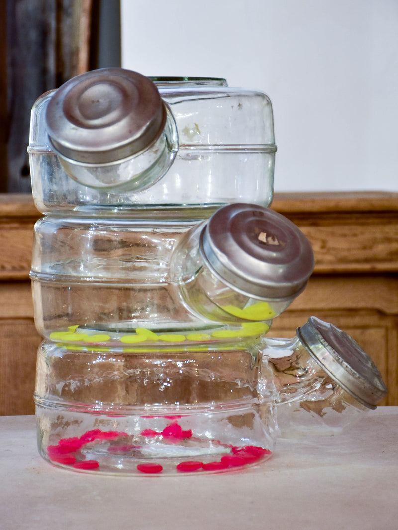 Lot of three 19th century lolly-shop canisters