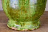 Antique French olive jar with green glaze -Tournac, France 25¼"