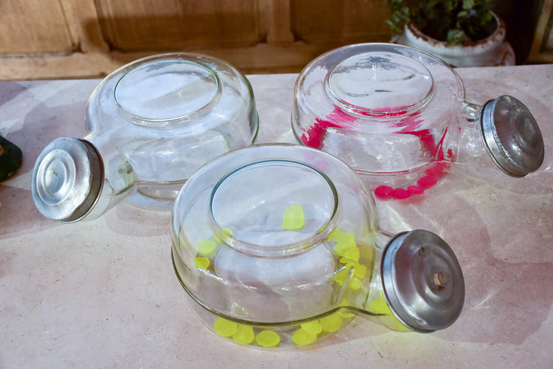 Lot of three 19th century lolly-shop canisters