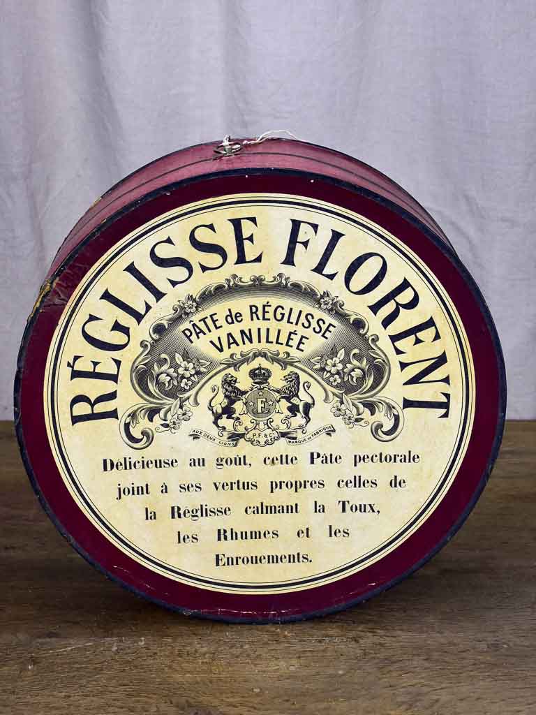 Very large Reglisse Florent cardboard sign
