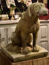 Pair of vintage French garden sculptures - dogs