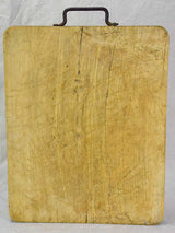 Antique French cutting board with iron handle 14¼" x 17¾"