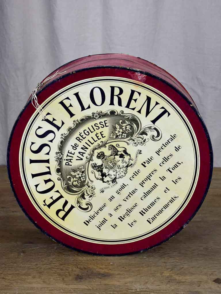 Very large Reglisse Florent cardboard sign