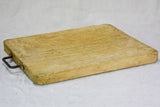 Antique French cutting board with iron handle 14¼" x 17¾"