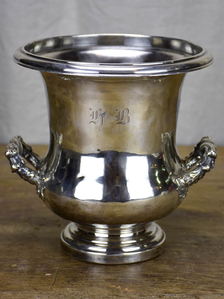 Antique French champagne bucket - silver plate