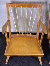Set of four 1960's Scandinavian armchairs with green velour upholstery