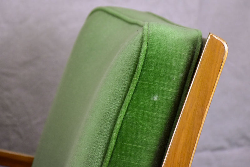 Set of four 1960's Scandinavian armchairs with green velour upholstery
