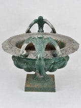 Medici urn, 19th-century, green w/ arched handles