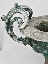 Medici urn, 19th-century, green w/ arched handles