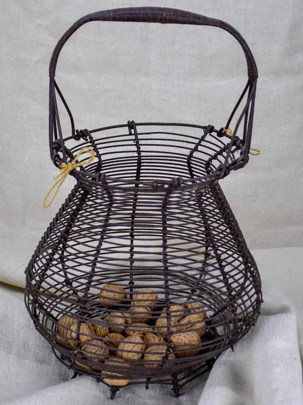 Antique French wire egg basket