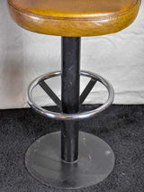 Set of four mid century French leather barstools