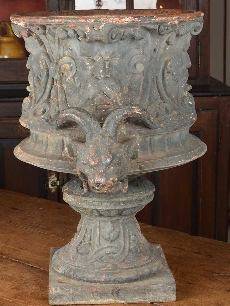 Medici urn, castiron, 19thcentury with chimera Chez Pluie