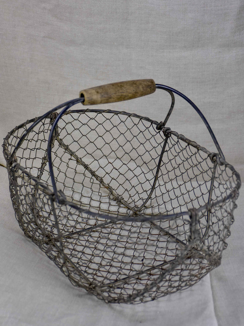 Small antique French wire basket for the harvest