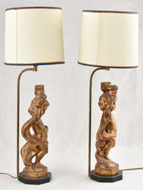 Pair of gilded table lamps - cherubs 24¾"