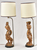 Pair of gilded table lamps - cherubs 24¾"