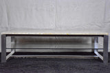 1970's travertine, glass, chrome coffee table - Michel Ducaroy