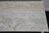 1970's travertine, glass, chrome coffee table - Michel Ducaroy