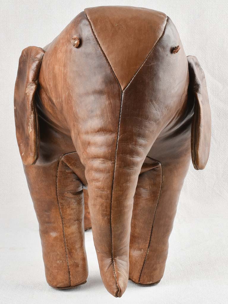 Vintage Leather Elephant footrest 25½"