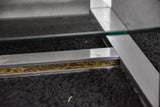 1970's travertine, glass, chrome coffee table - Michel Ducaroy