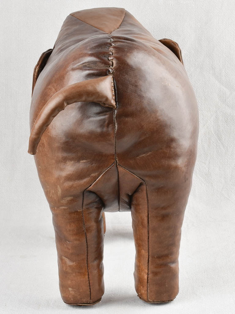 Vintage Leather Elephant footrest 25½"