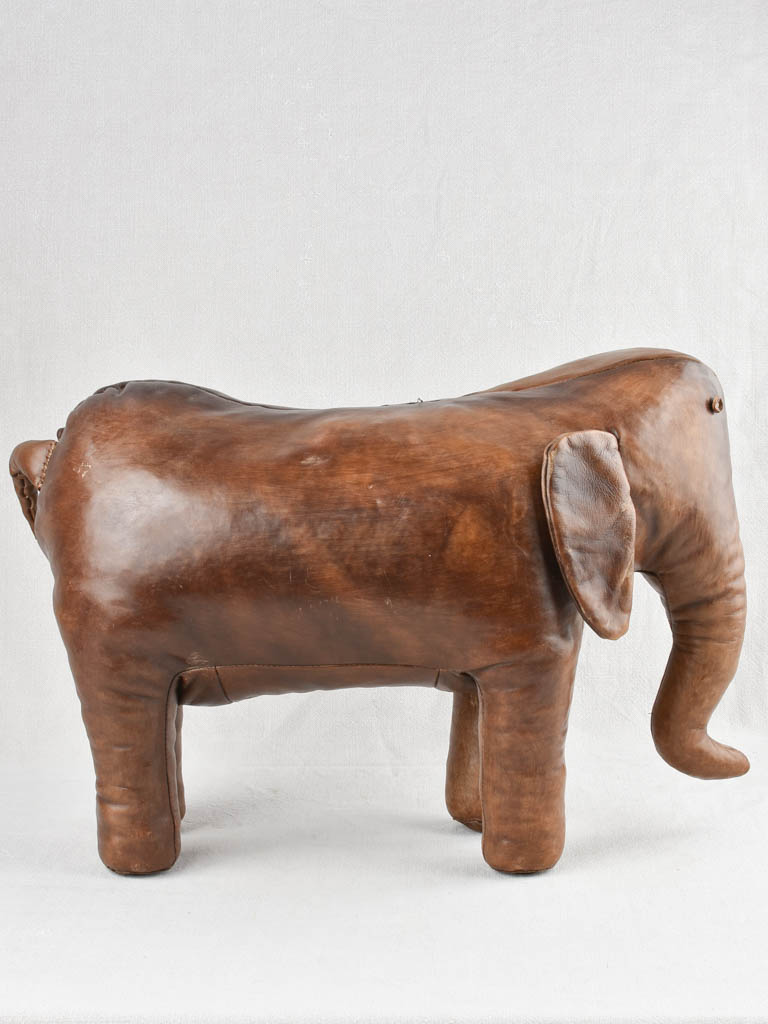 Vintage Leather Elephant footrest 25½"