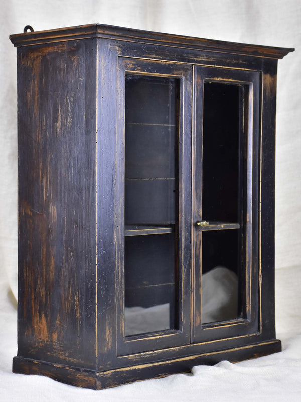 Small late 19th Century French glass door cabinet