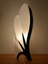 Liane Rougier Perspex lamp - black and white orchid 1970's