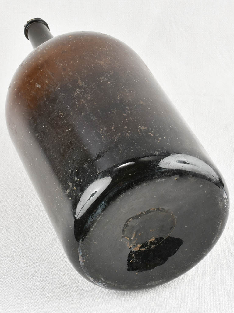 Vintage Trimmed Dark Glass Storage Bottle