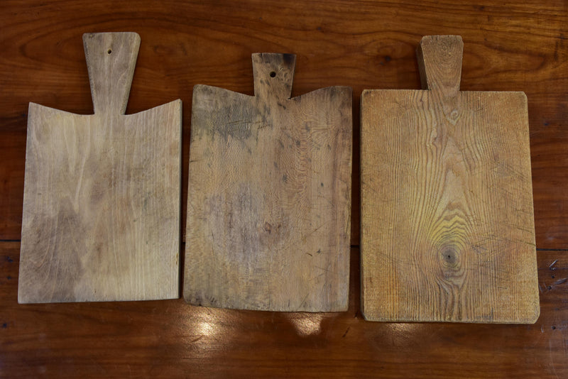 Three rustic French cutting boards Chez Pluie